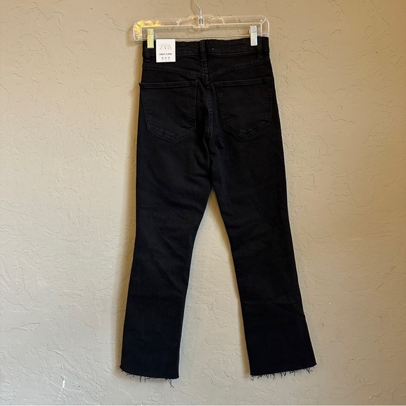 Zara black crop flare denim‎ jeans size 4 new with tags - Picture 5 of 6